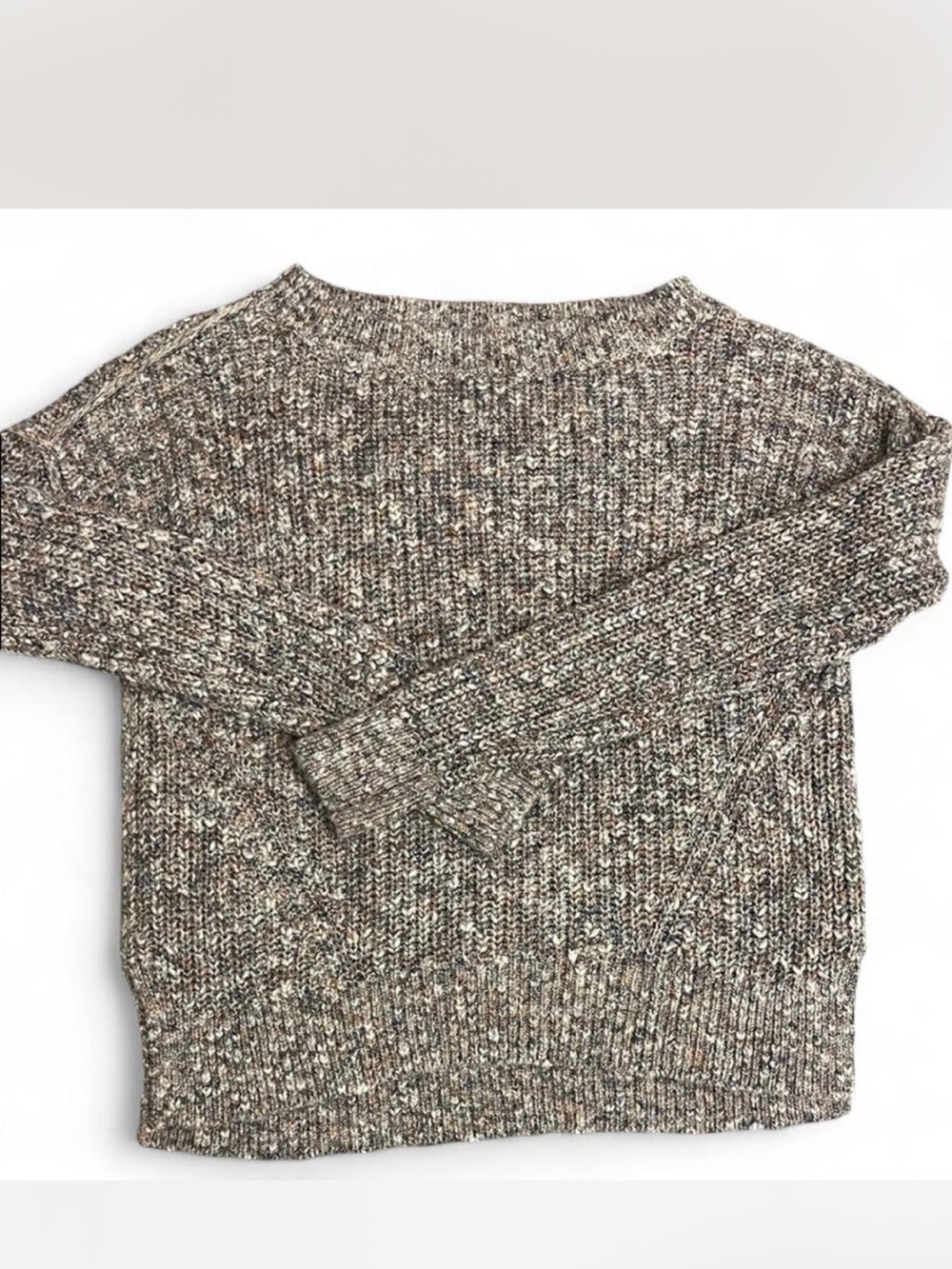 Abercrombie & Fitch Marled Knit Crewneck Sweater Cozy Neutral Preppy Pullover